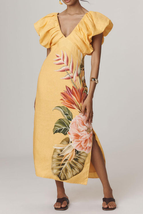 Rowangirl   V-neck Short-sleeved Exquisite Dress