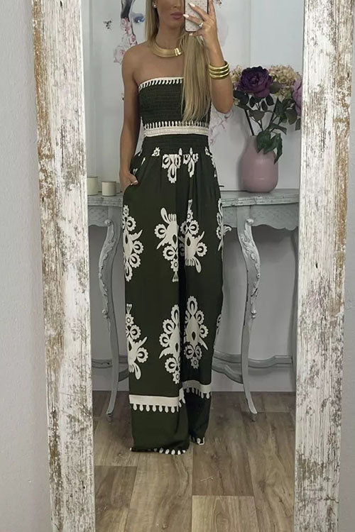 Rowangirl  Printed Chest Wrap Jumpsuit