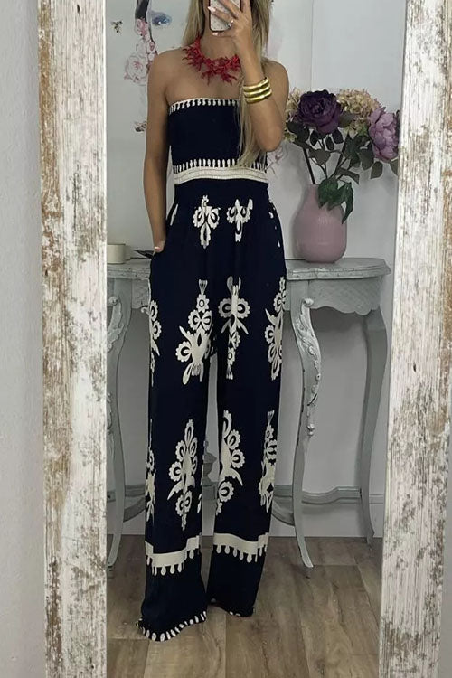 Rowangirl  Printed Chest Wrap Jumpsuit