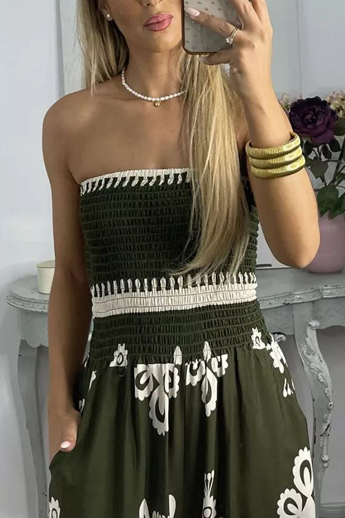 Rowangirl  Printed Chest Wrap Jumpsuit