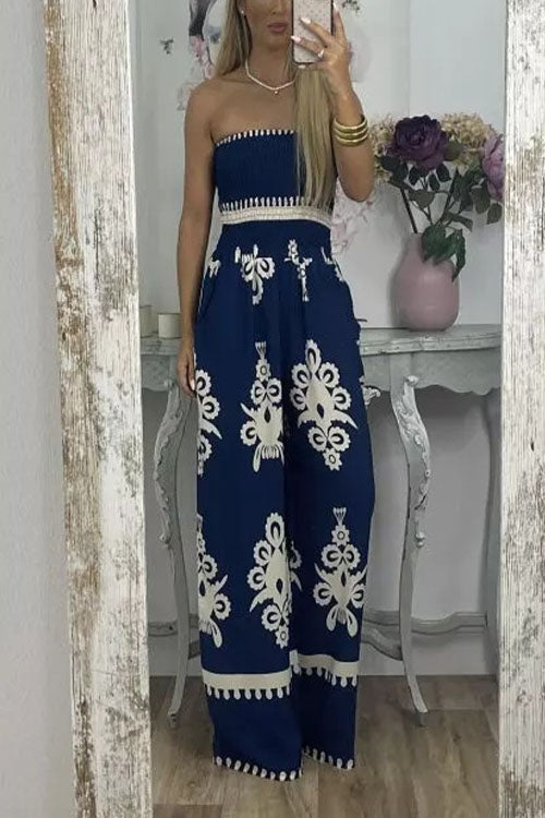 Rowangirl  Printed Chest Wrap Jumpsuit