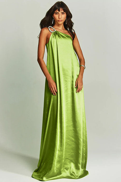 Rowangirl Satin Off-Shoulder Long Dress