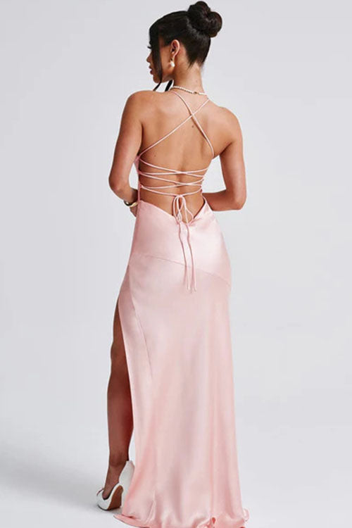 Rowangirl Backless Sleeveless Slit Long Dress