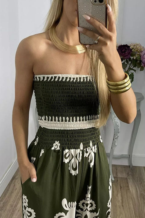 Rowangirl  Printed Chest Wrap Jumpsuit