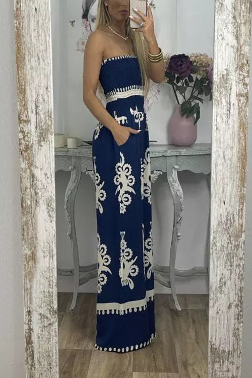 Rowangirl  Printed Chest Wrap Jumpsuit