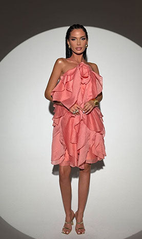 Rowangirl  Halter Neck Floral Ruffle Dress