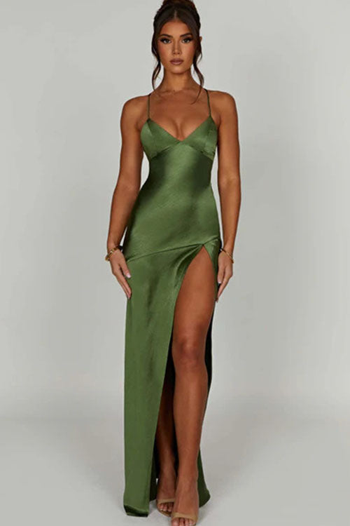 Rowangirl Backless Sleeveless Slit Long Dress