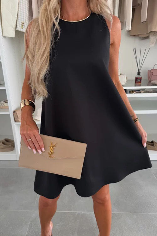 Rowangirl  Round NeckLoose Casual Dress