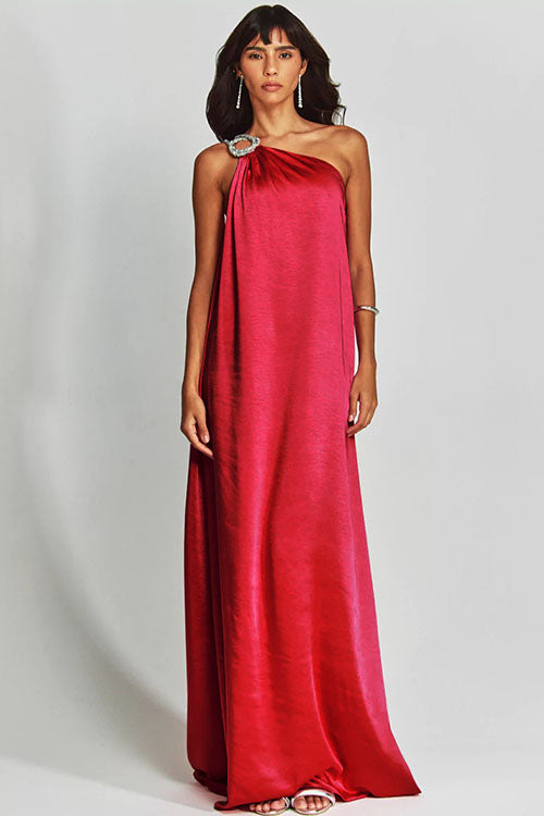 Rowangirl Satin Off-Shoulder Long Dress