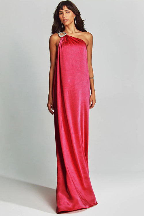 Rowangirl Satin Off-Shoulder Long Dress