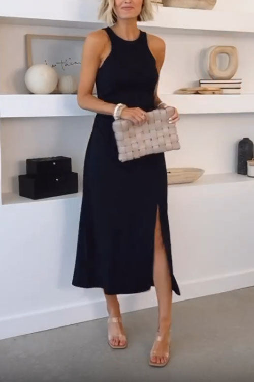 Rowangirl  Sleeveless Strappy Slit Dress