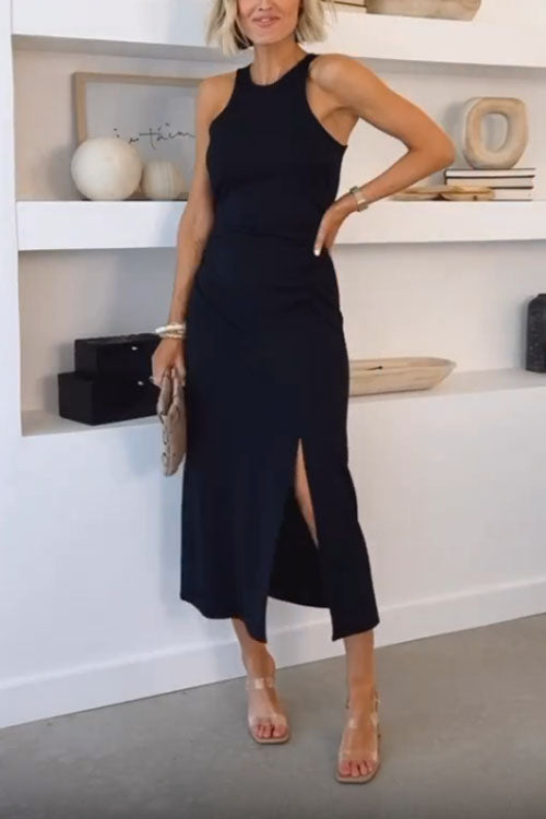 Rowangirl  Sleeveless Strappy Slit Dress