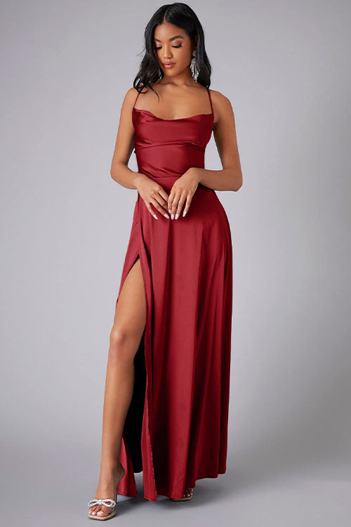 Rowangirl Fashionable And Elegant Long Dress With Suspenders