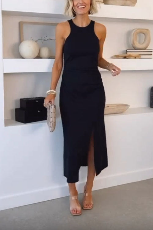 Rowangirl  Sleeveless Strappy Slit Dress