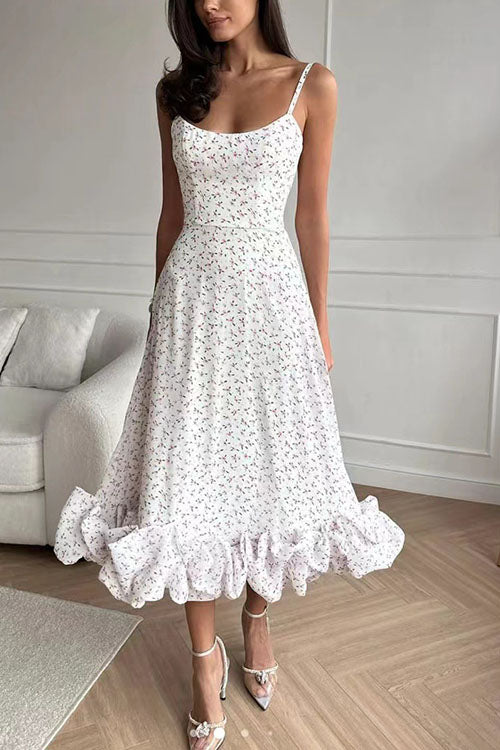 Rowangirl Chic Sling Large Three-Dimensional Flower Sleeveless Dress