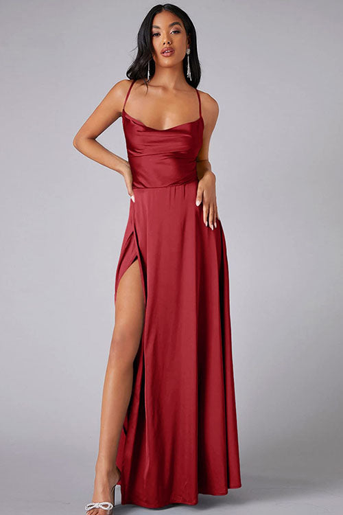 Rowangirl Fashionable And Elegant Long Dress With Suspenders