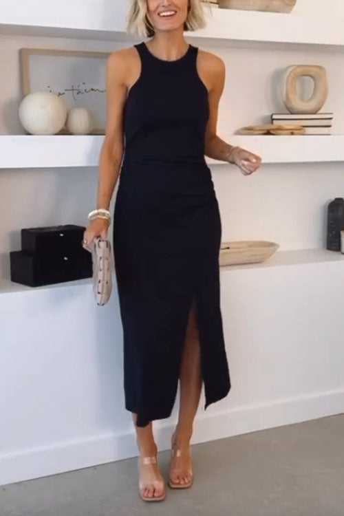 Rowangirl  Sleeveless Strappy Slit Dress