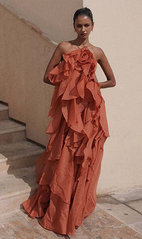 Rowangirl  Floral Ruffled Maxi Dress