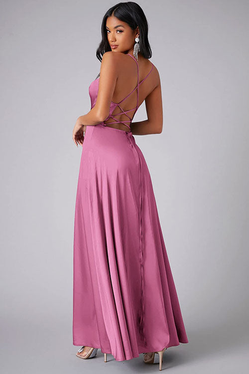 Rowangirl Fashionable And Elegant Long Dress With Suspenders