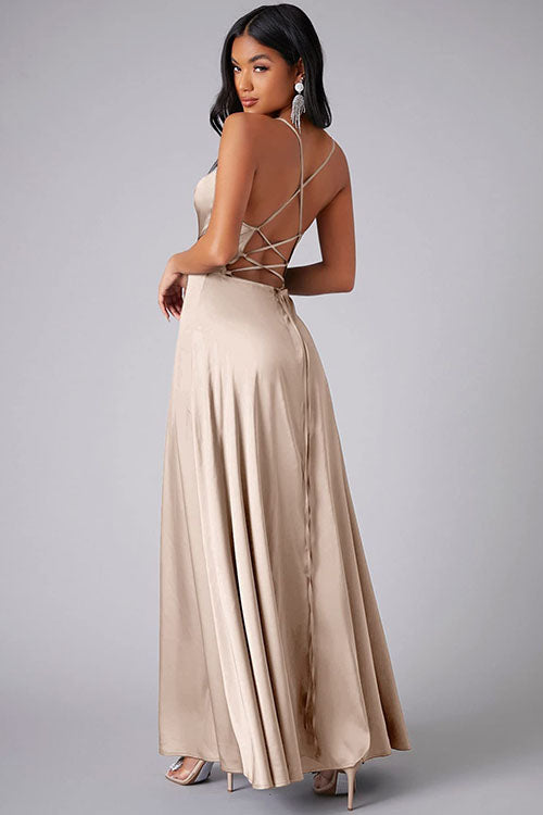 Rowangirl Fashionable And Elegant Long Dress With Suspenders