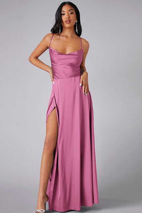 Rowangirl Fashionable And Elegant Long Dress With Suspenders