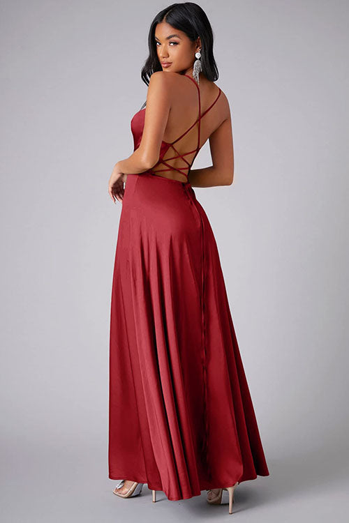 Rowangirl Fashionable And Elegant Long Dress With Suspenders