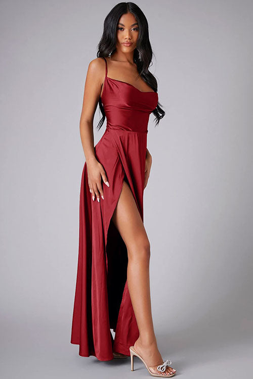 Rowangirl Fashionable And Elegant Long Dress With Suspenders