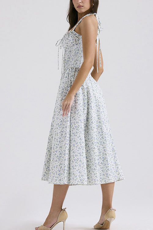 Rowangirl   Fashion Print Halter Neck Lace Dress