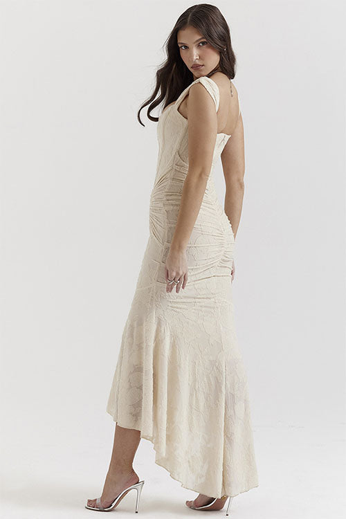 Rowangirl Square Neck Sleeveless Fishtail Sling Maxi Dress