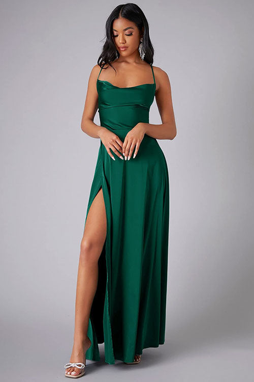Rowangirl Fashionable And Elegant Long Dress With Suspenders