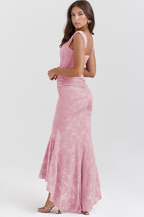 Rowangirl Square Neck Sleeveless Fishtail Sling Maxi Dress