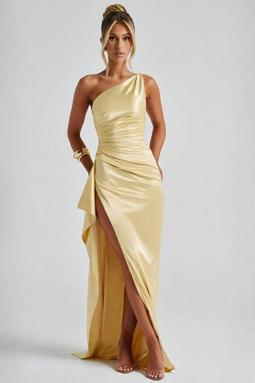Rowangirl Off-Shoulder Slit Evening Dress