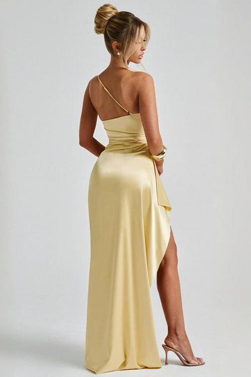 Rowangirl Off-Shoulder Slit Evening Dress