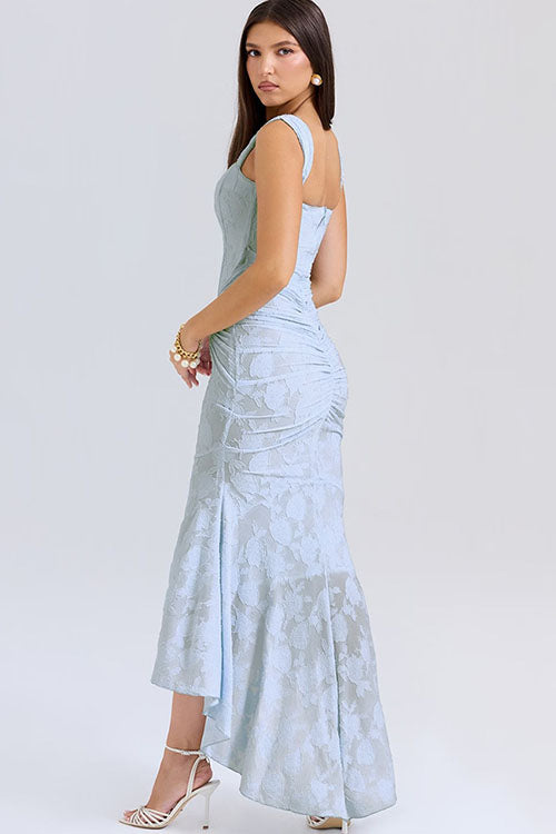 Rowangirl Square Neck Sleeveless Fishtail Sling Maxi Dress