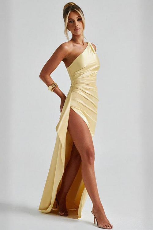 Rowangirl Off-Shoulder Slit Evening Dress
