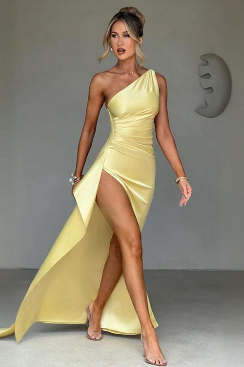 Rowangirl Off-Shoulder Slit Evening Dress