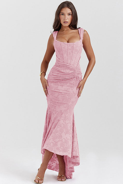 Rowangirl Square Neck Sleeveless Fishtail Sling Maxi Dress