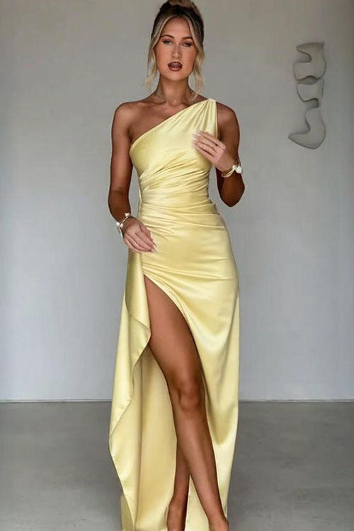 Rowangirl Off-Shoulder Slit Evening Dress