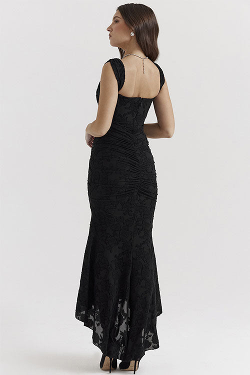 Rowangirl Square Neck Sleeveless Fishtail Sling Maxi Dress