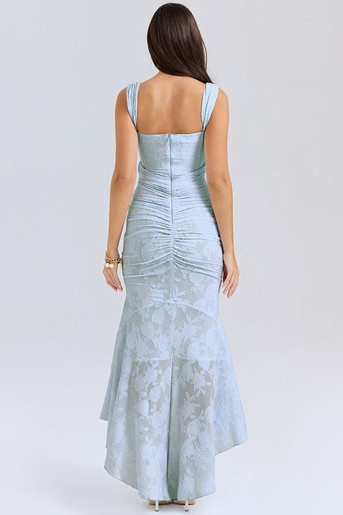 Rowangirl Square Neck Sleeveless Fishtail Sling Maxi Dress