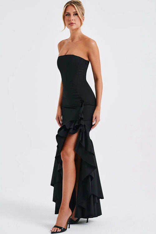 Rowangirl Fashion Tube Top Irregular Dress