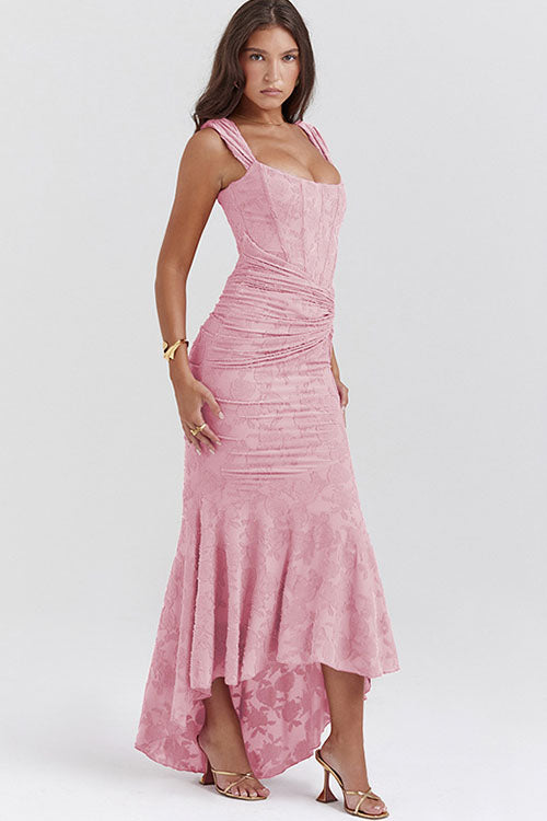 Rowangirl Square Neck Sleeveless Fishtail Sling Maxi Dress