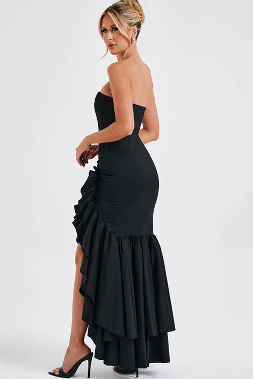 Rowangirl Fashion Tube Top Irregular Dress