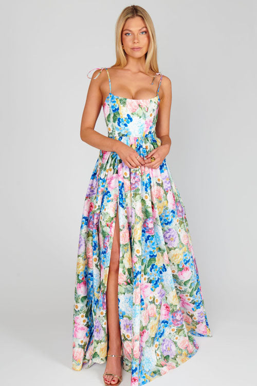 Rowangirl Strapless Floral Long Dress