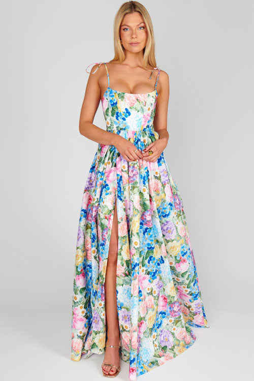 Rowangirl Strapless Floral Long Dress