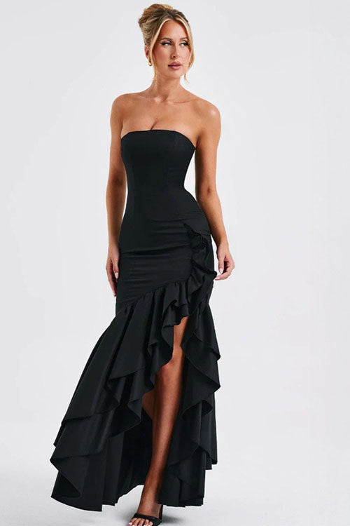 Rowangirl Fashion Tube Top Irregular Dress