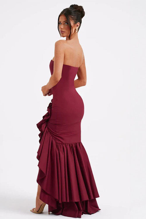 Rowangirl Fashion Tube Top Irregular Dress