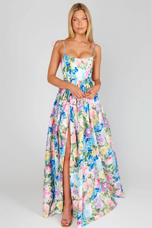 Rowangirl Strapless Floral Long Dress
