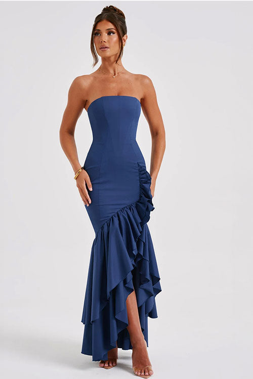 Rowangirl Fashion Tube Top Irregular Dress