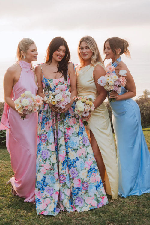 Rowangirl Strapless Floral Long Dress